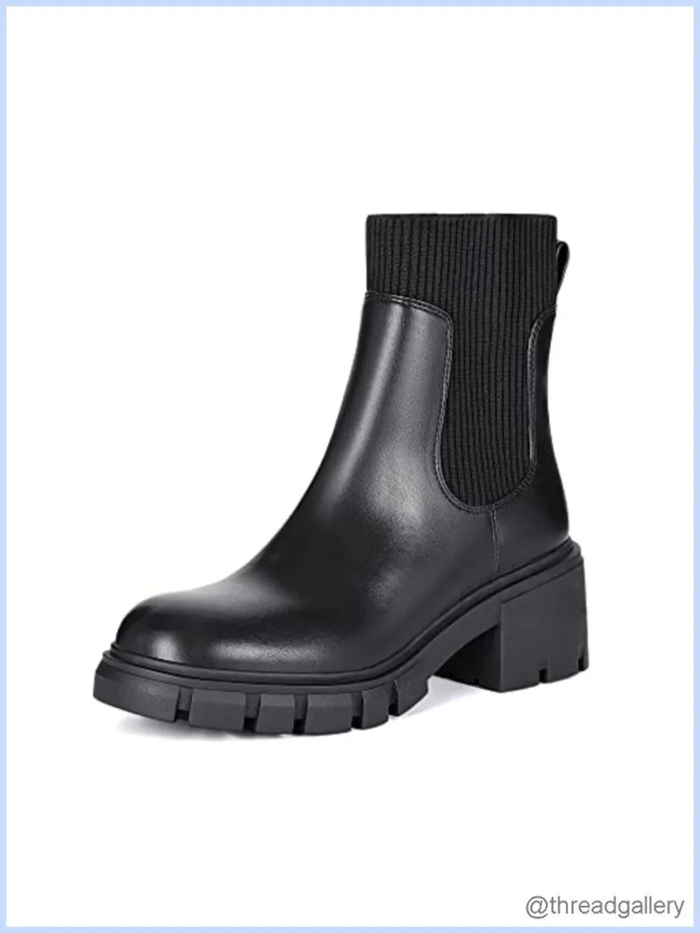 Women's Chelsea Boots Slip On Platform Ankle Boots Lug Sole Chunky Booties